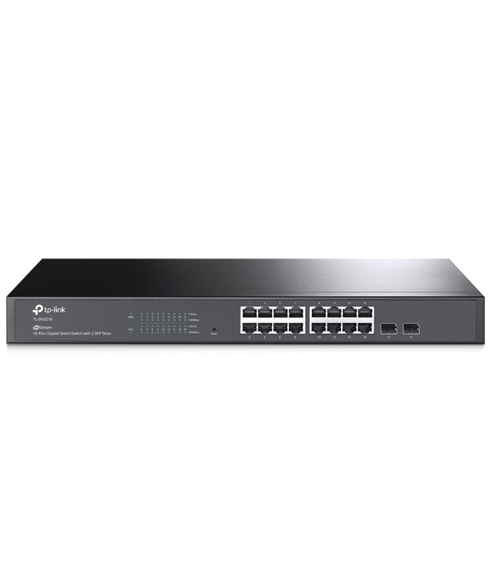 Коммутатор TP-Link SG2218 Коммутатор JetStream линейки Smart с 16 гигабитными портами RJ45 и 2 портами SFP