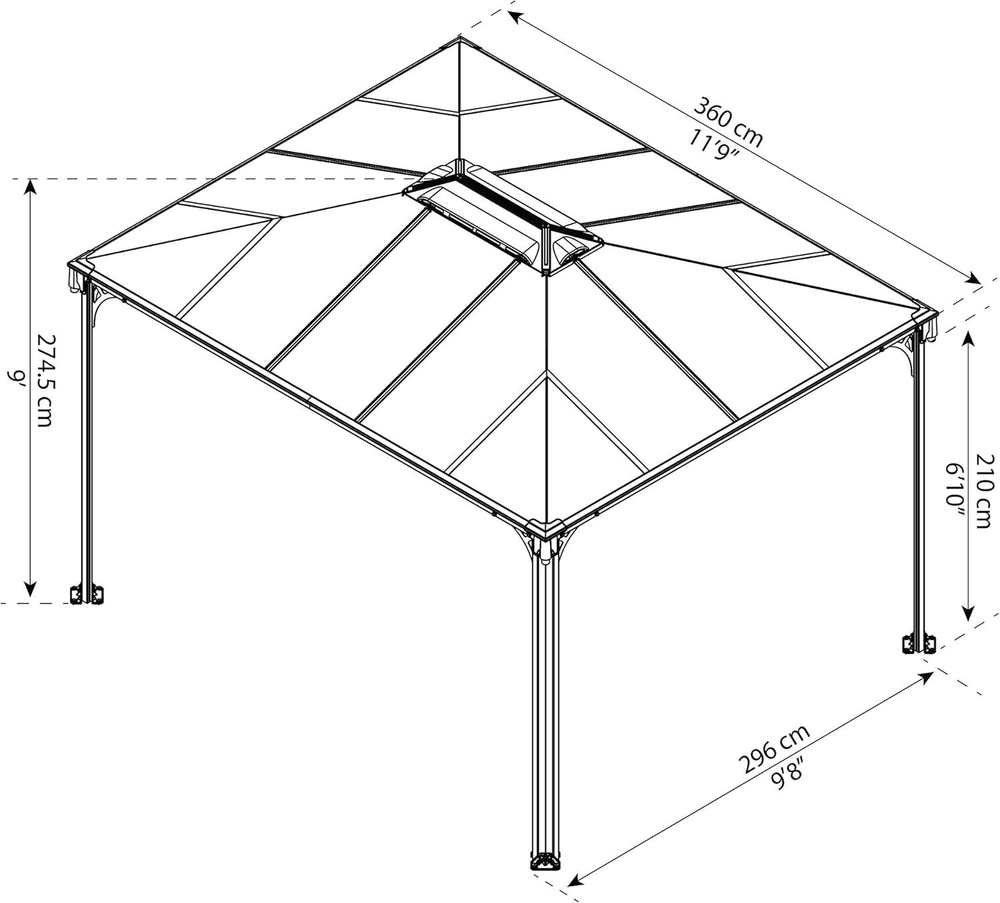 Тент садовый Palram Martinique 3600 12 x 10 ft