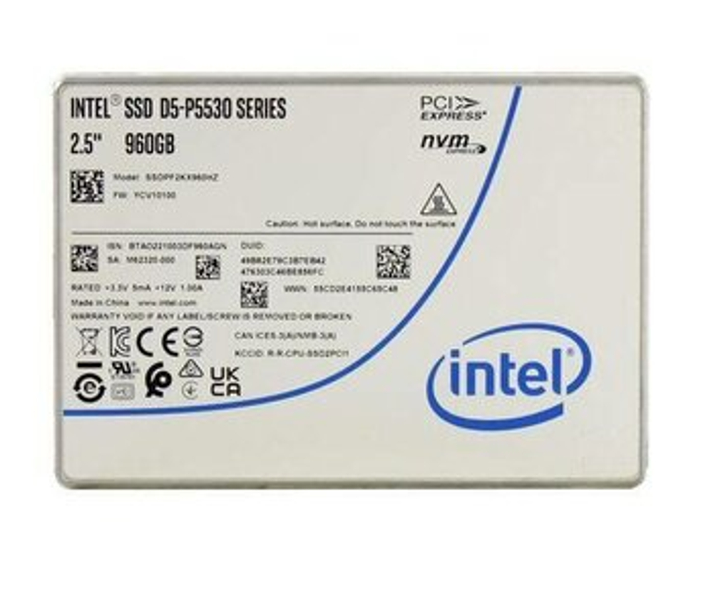 SSD Intel D5-P5530, 960 ГБ, NVMe, PCIe 4.0, 2.5", SSDPF2KX960HZN1