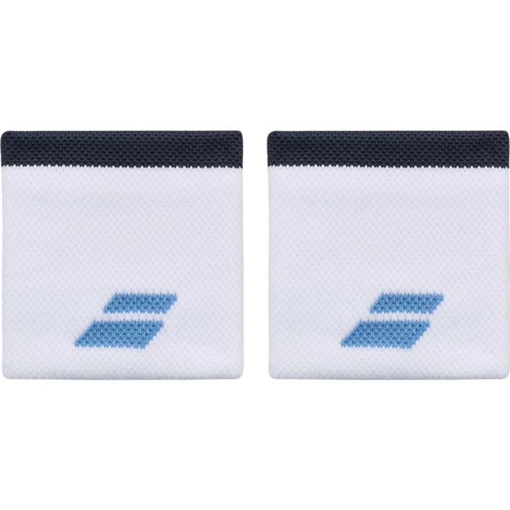 Frotka tenisowa Babolat Logo Wristband 2P - white/drive blue