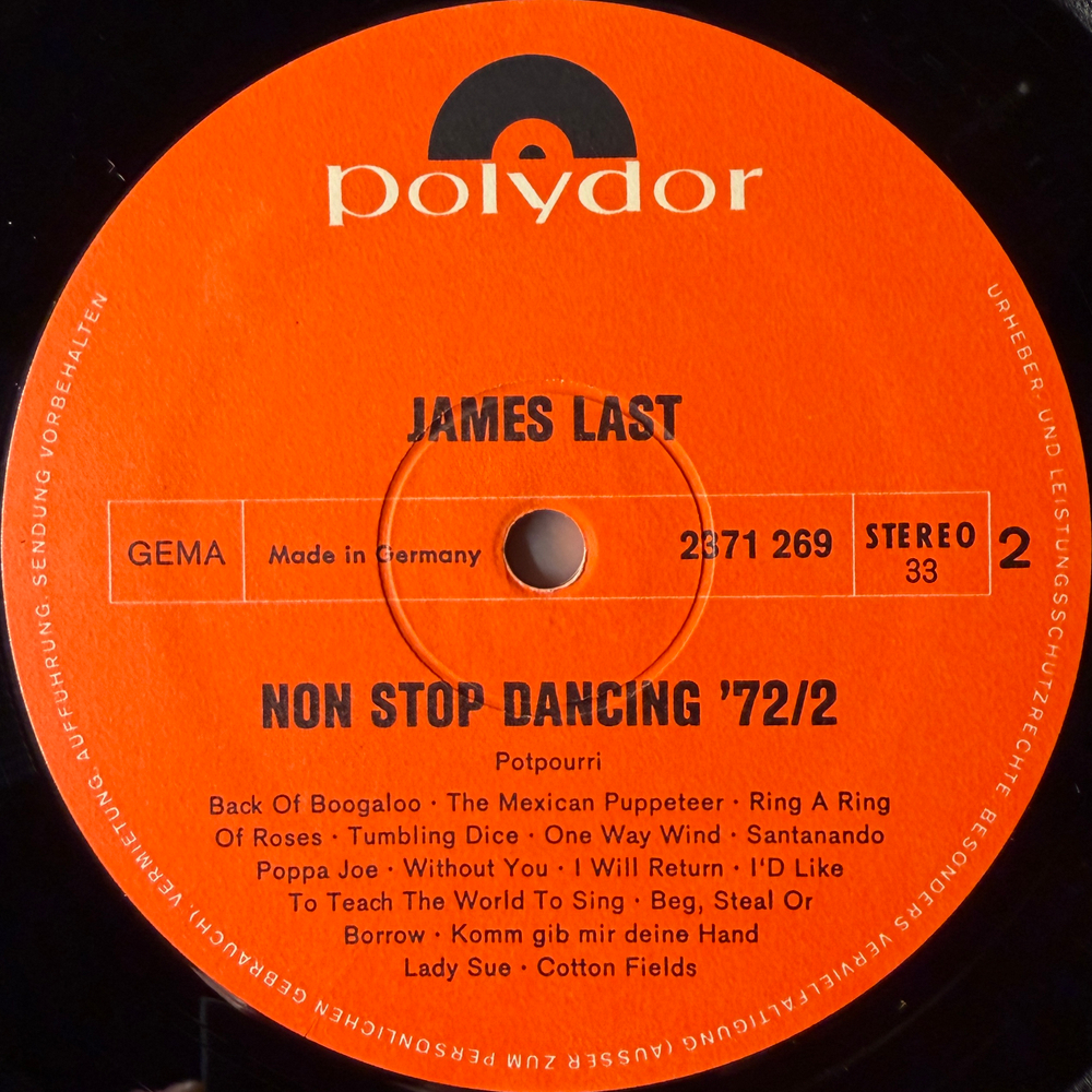 James Last ‎– Non Stop Dancing '72/2 (Германия 1972г.)