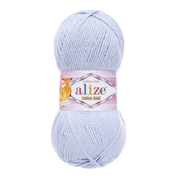 Пряжа Alize (Ализе) Cotton Gold / уп.5 мот. по 100 г, 330м, 513 кристально-синий A