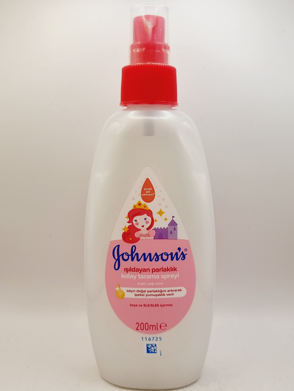 Natusan by Johnson's кондиционер-спрей для волос детский без SLS с аргановым маслом и протеинами шелка, 200 мл (Греция)