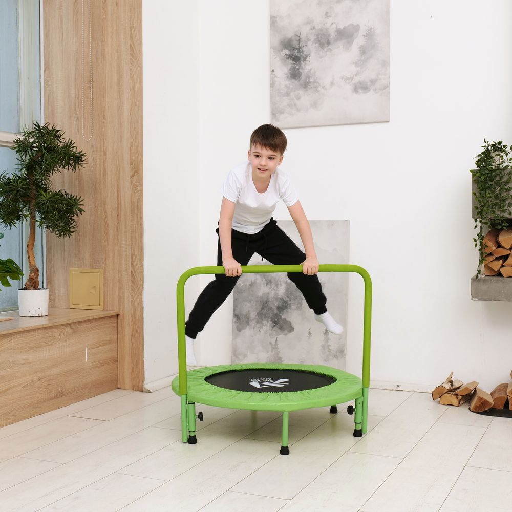 Батут с поручнем DFC JUMPFIT 36&amp;#039;&amp;#039; зеленый