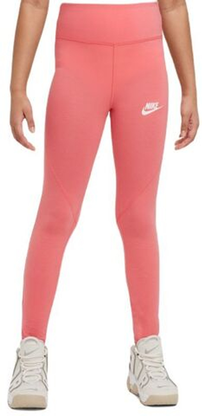 Штаны для девочки теннисные Nike Sportswear Favorites Graphix High-Waist Legging - sea coral/white