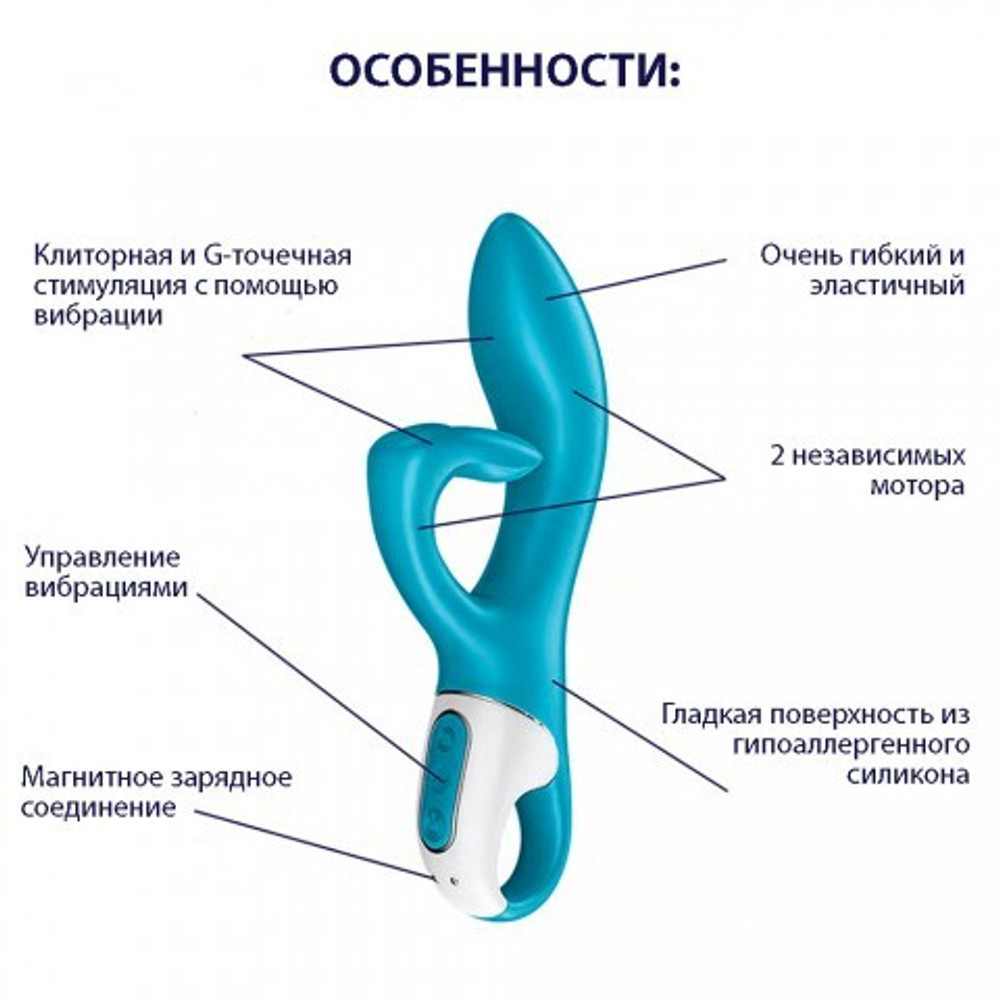 Вибратор-кролик Embrace me berry Satisfyer, бирюзовый