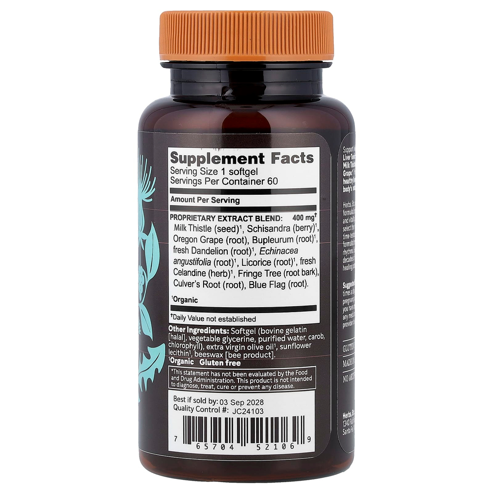 Herbs Etc., Liver Tonic™, 60 капсул
