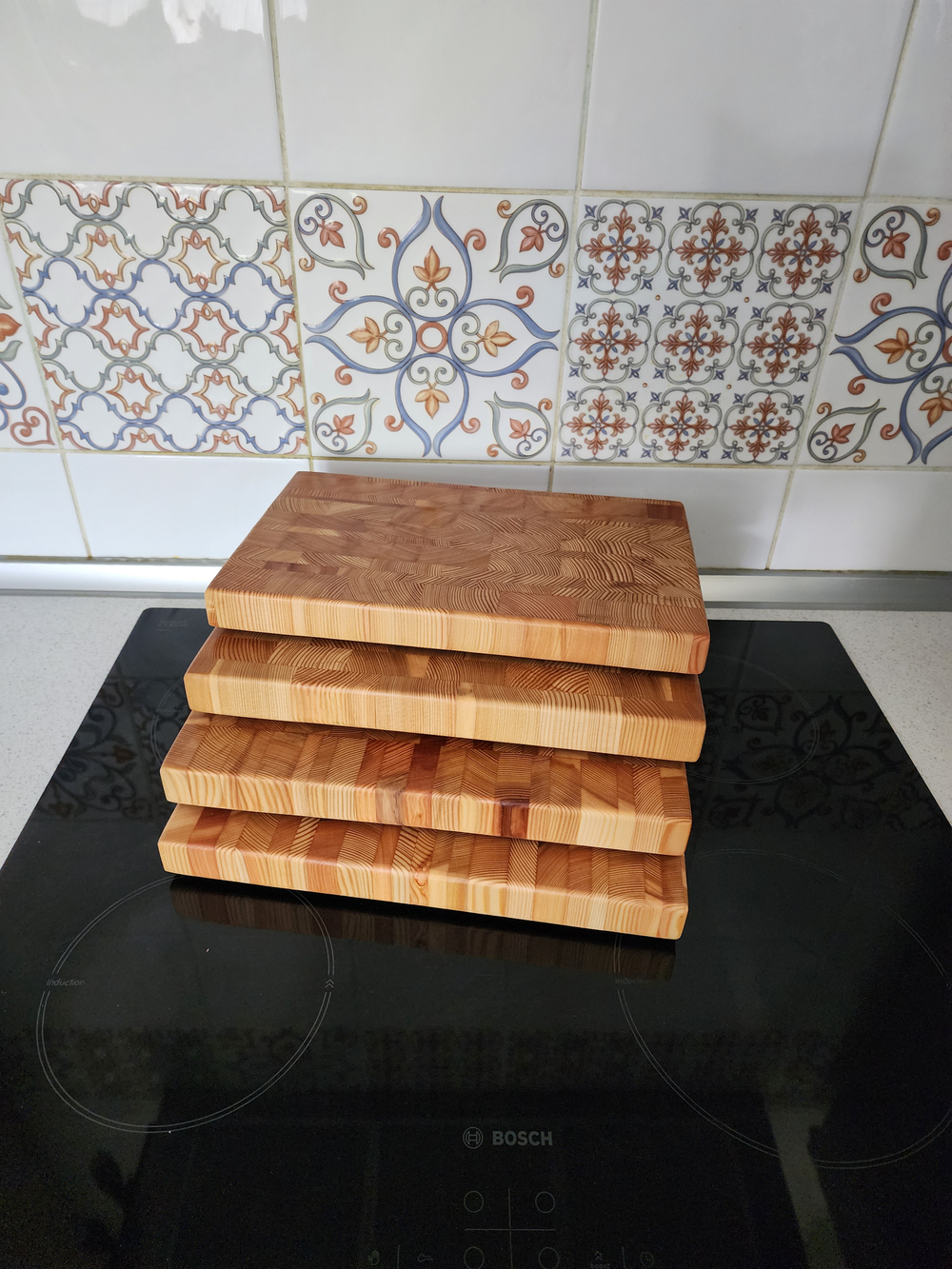 Торцевая разделочная доска 30x20x3 см. лиственница, арт. 062-1 уцененная-1
