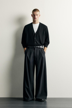 ZARA БРЮКИ WIDE FIT СО СКЛАДКАМИ, ПОЛОСКИ