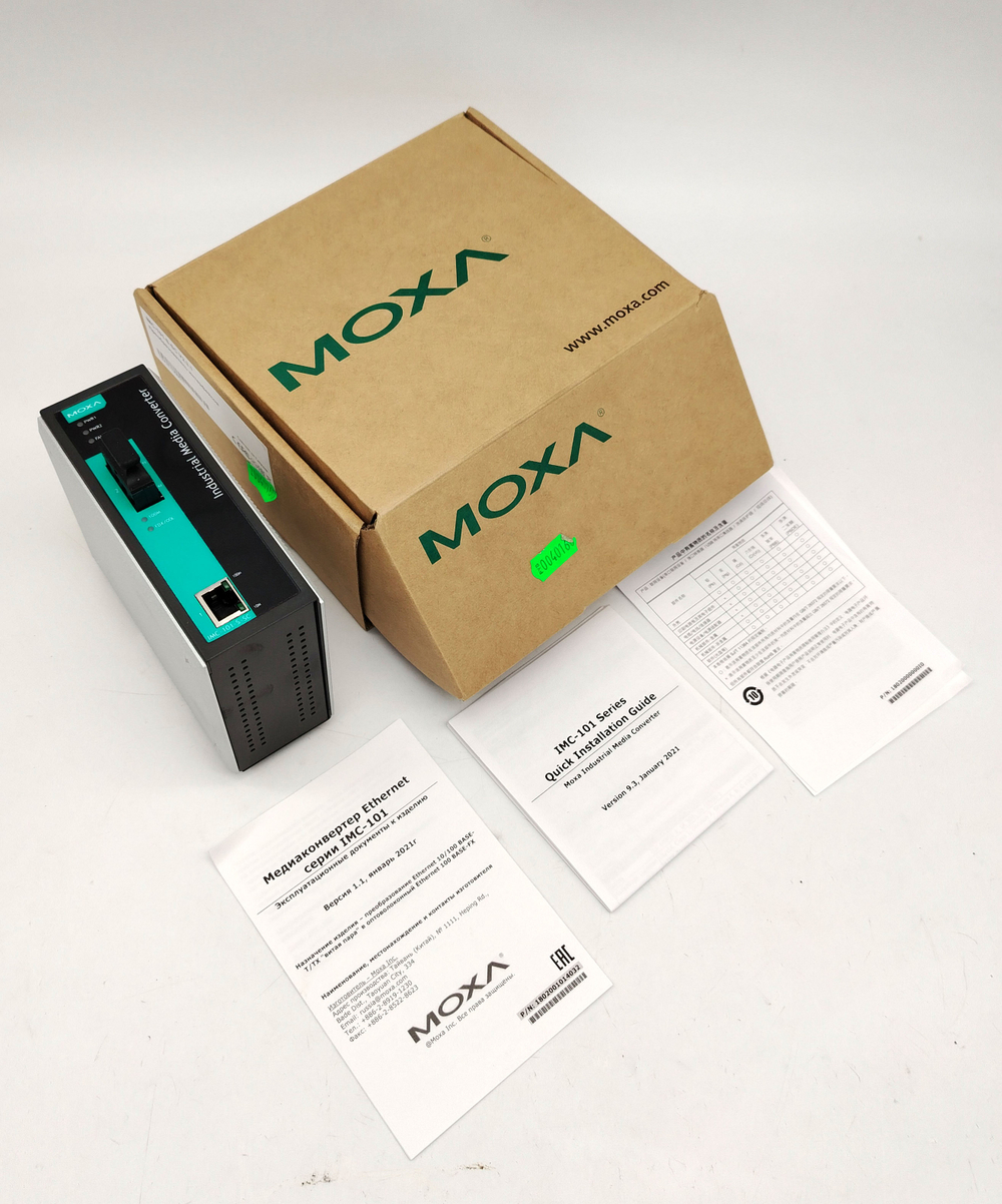 Медиаконвертер 10/100Base-TX RJ45-SC одномодовый промышленный Moxa IMC-101-S-SC