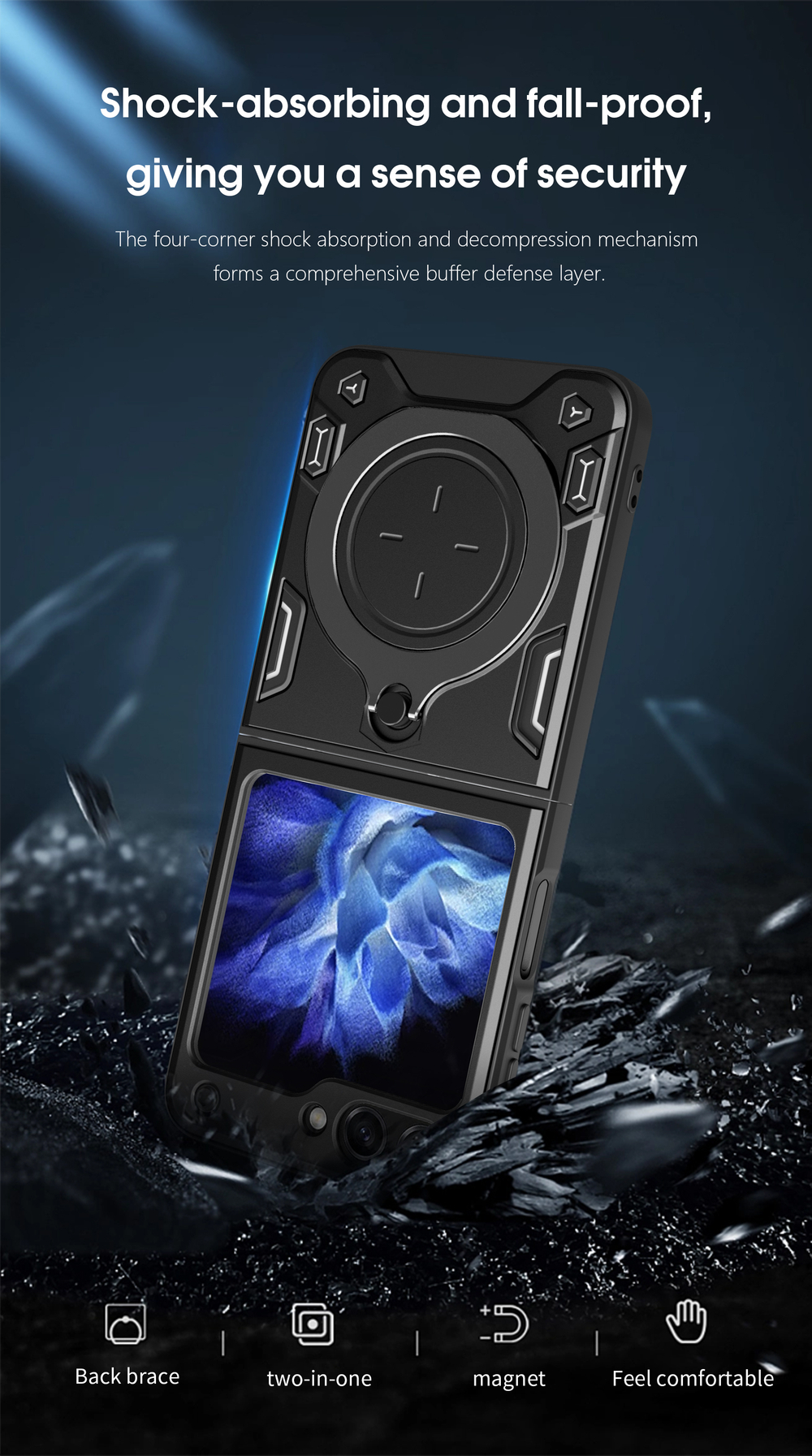 Чехол с кольцом Big Ring Case для Samsung Galaxy Z Flip 7 FE
