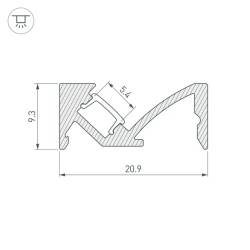 Профиль SL-BEVEL-W21-2000 ANOD BLACK (Arlight, Алюминий) 043688