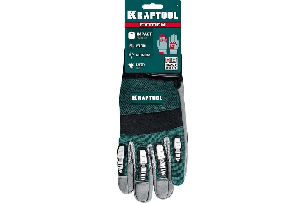 Комбинированные антивибрационные перчатки для тяжелых работ KRAFTOOL Extrem размер L 11287-L