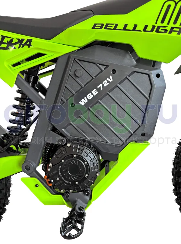 Электромотоцикл Эндуро WHITE SIBERIA BELLLUGA 02 6000W (72V/27Ah) - Зелёный фото №7