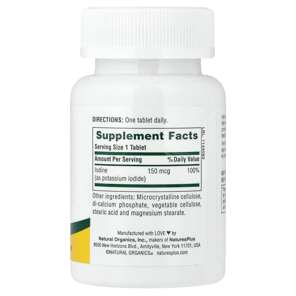 NaturesPlus, йод, 150 мкг, 100 таблеток