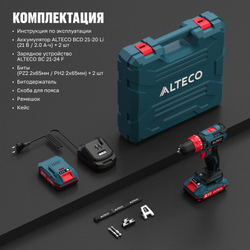Бесщеточная аккумуляторная дрель-шуруповерт ALTECO CD 21-40 BL 2x2Ah