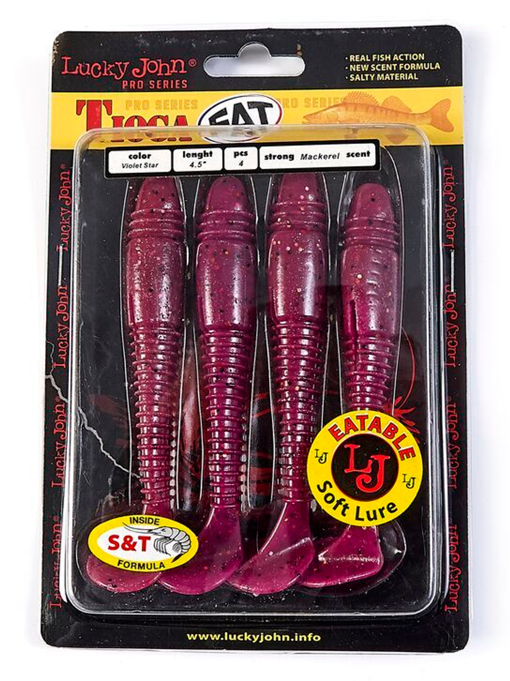 Виброхвосты съедобные LJ Pro Series TIOGA FAT 4.5in (11,4 см), цв. S26, 4 шт.