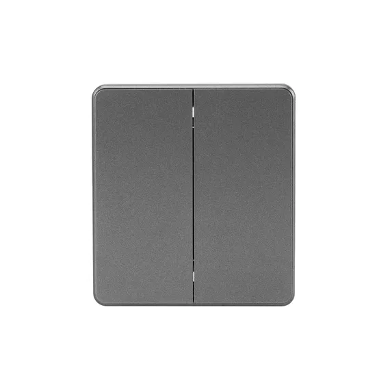 Переключатель перекрестный двухклавишный KRANZ Miele Round Титан KR-78-0733-2