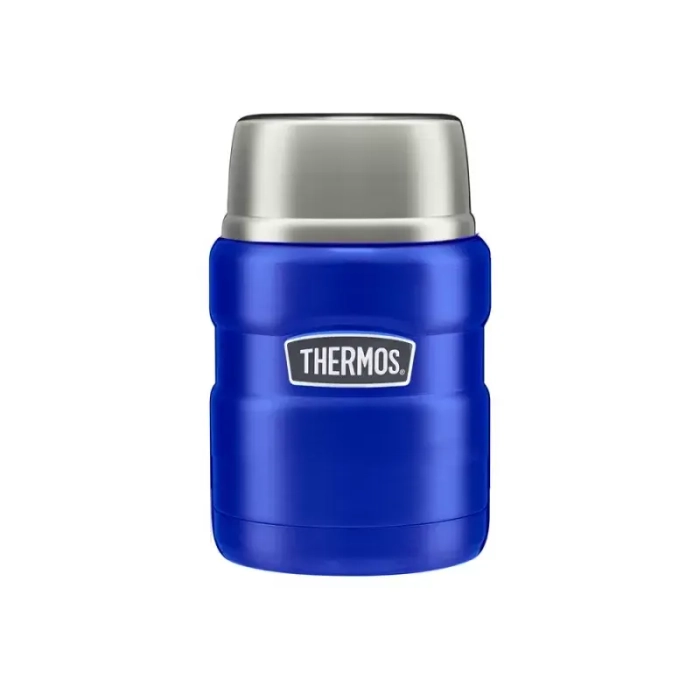 Термос для еды THERMOS KING SK-3000 0.47L, складная ложка, синий