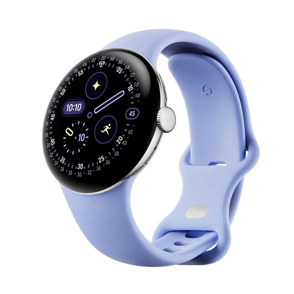 Умные часы Google Pixel Watch 4 Wi-Fi, 41mm, Polished Silver/Iris (Серебряный/Фиолетовый)
