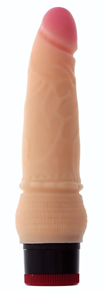 Вибратор-реалистик со встроенным пультом REALSTUFF 6INCH VIBRATOR - 15,5 см. (Цвет: телесный)