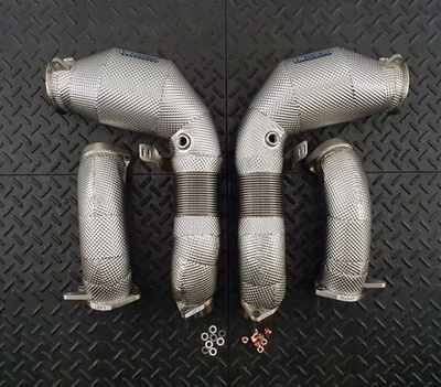 RedStar Exhaust Приемные трубы (Downpipes) спорт-кат HJS HD 130мм с термозащитой BMW XM G09