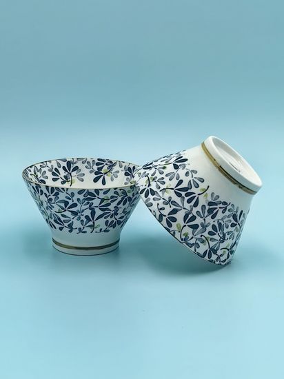Пиала салатная 12,5х7,5 см. керамика, "Япония" с декором листья