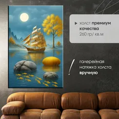 Постер "Красочный корабль"
