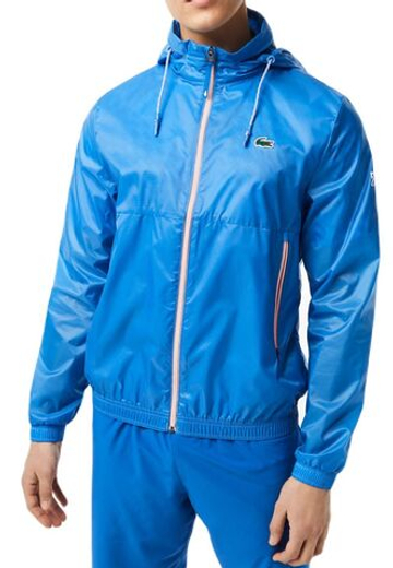 Мужская теннисная куртка Lacoste Tennis x Novak Djokovic Zip Jacket - небесный