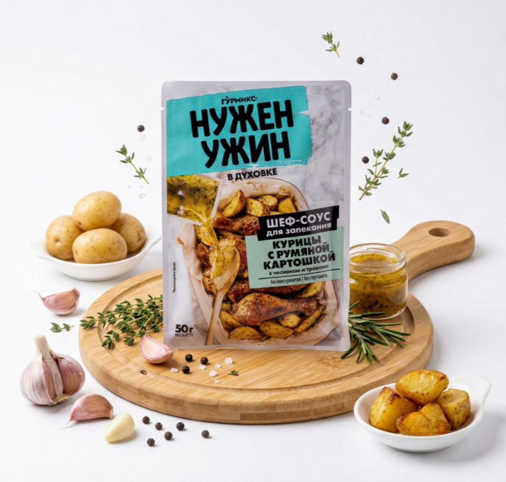 Соус для запекания курицы с румяной картошкой 50 г | Гурмикс Нужен Ужин