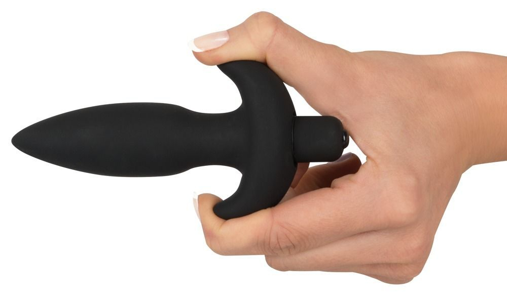 Анальная вибровтулка с 5 скоростями вибрации Vibrating Plug Small - 13 см. (Цвет: черный)
