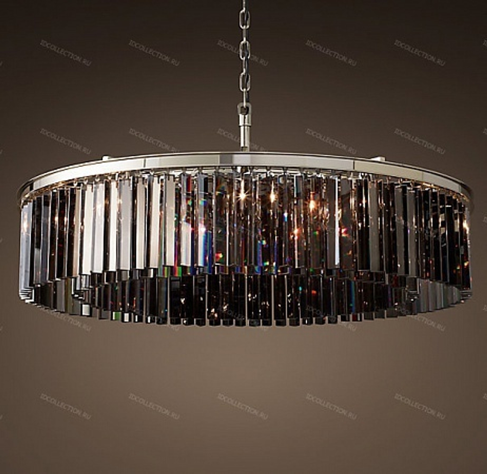 Люстра RHYS SMOKE GLASS PRISM ROUND Restoration Hardware