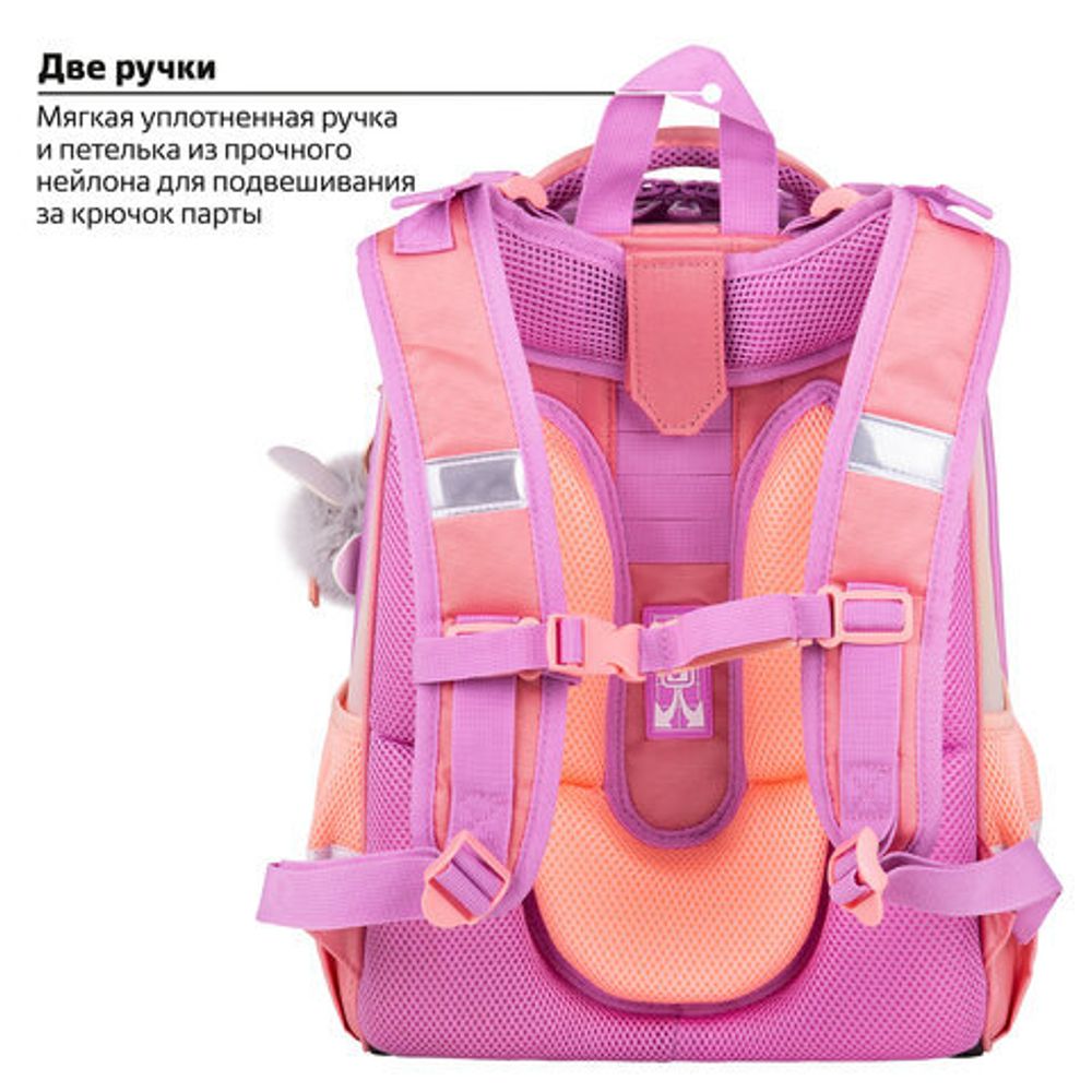 Ранец BRAUBERG SHINY, 2 отделения, "Cheerful", 36х28х14 см, 270697
