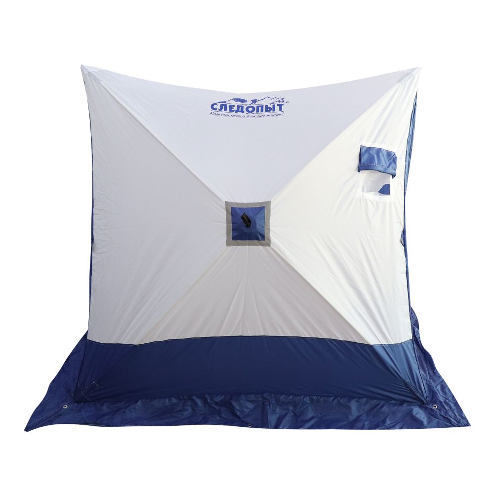 Палатка зимняя СЛЕДОПЫТ 2-скатная, Oxford 210D PU 1000, цв. синий/белый