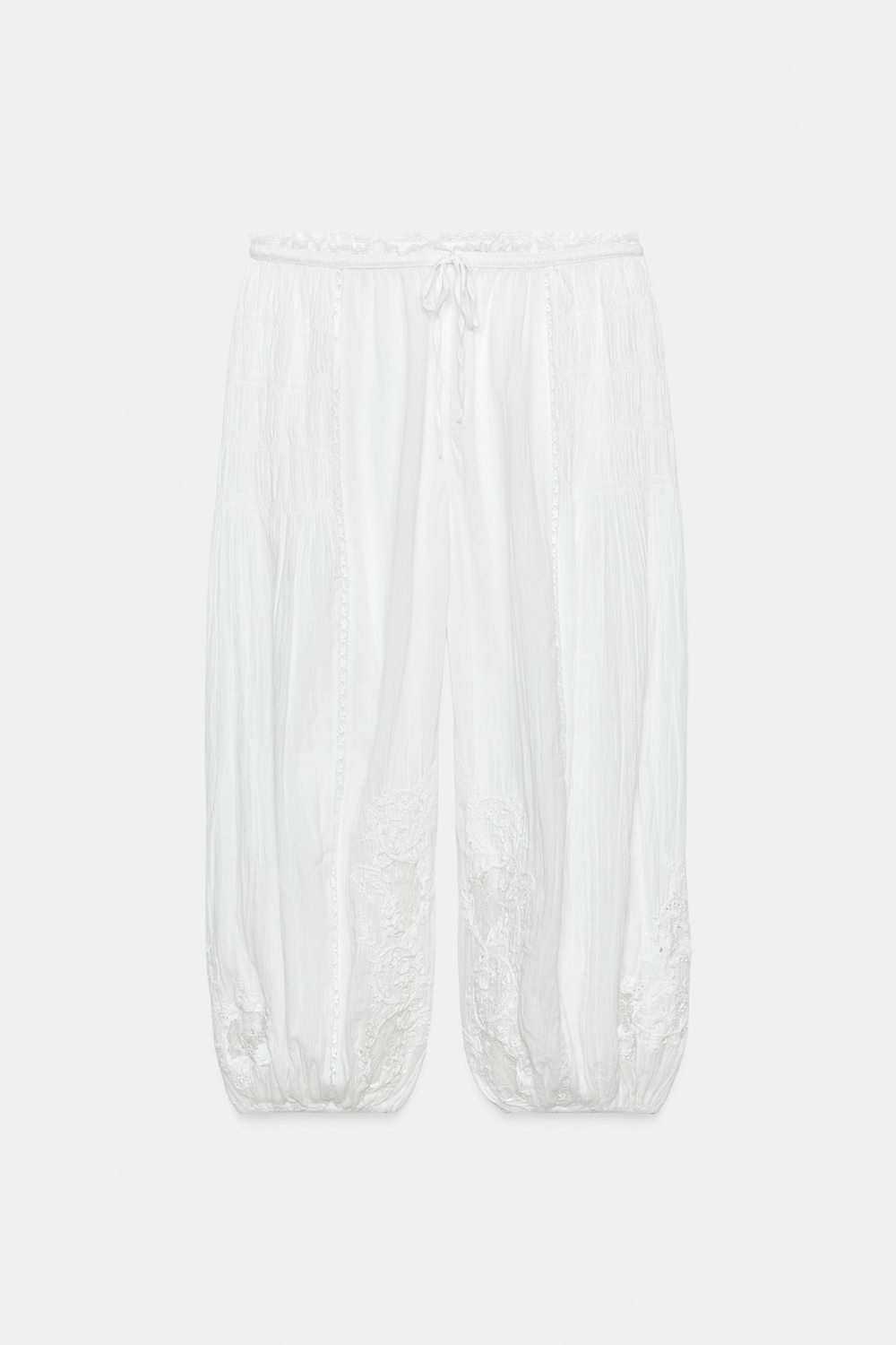 БРЮКИ-ШАРОВАРЫ С КРУЖЕВОМ — ZW COLLECTION — ZARA