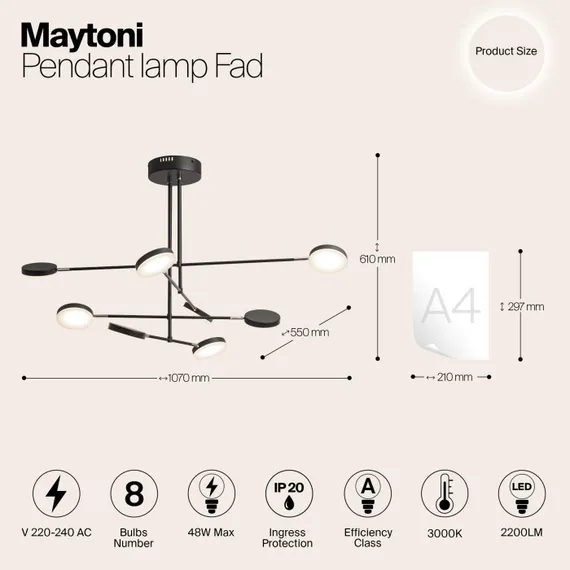 Потолочная люстра Fad MOD070PL-L48B3K Maytoni