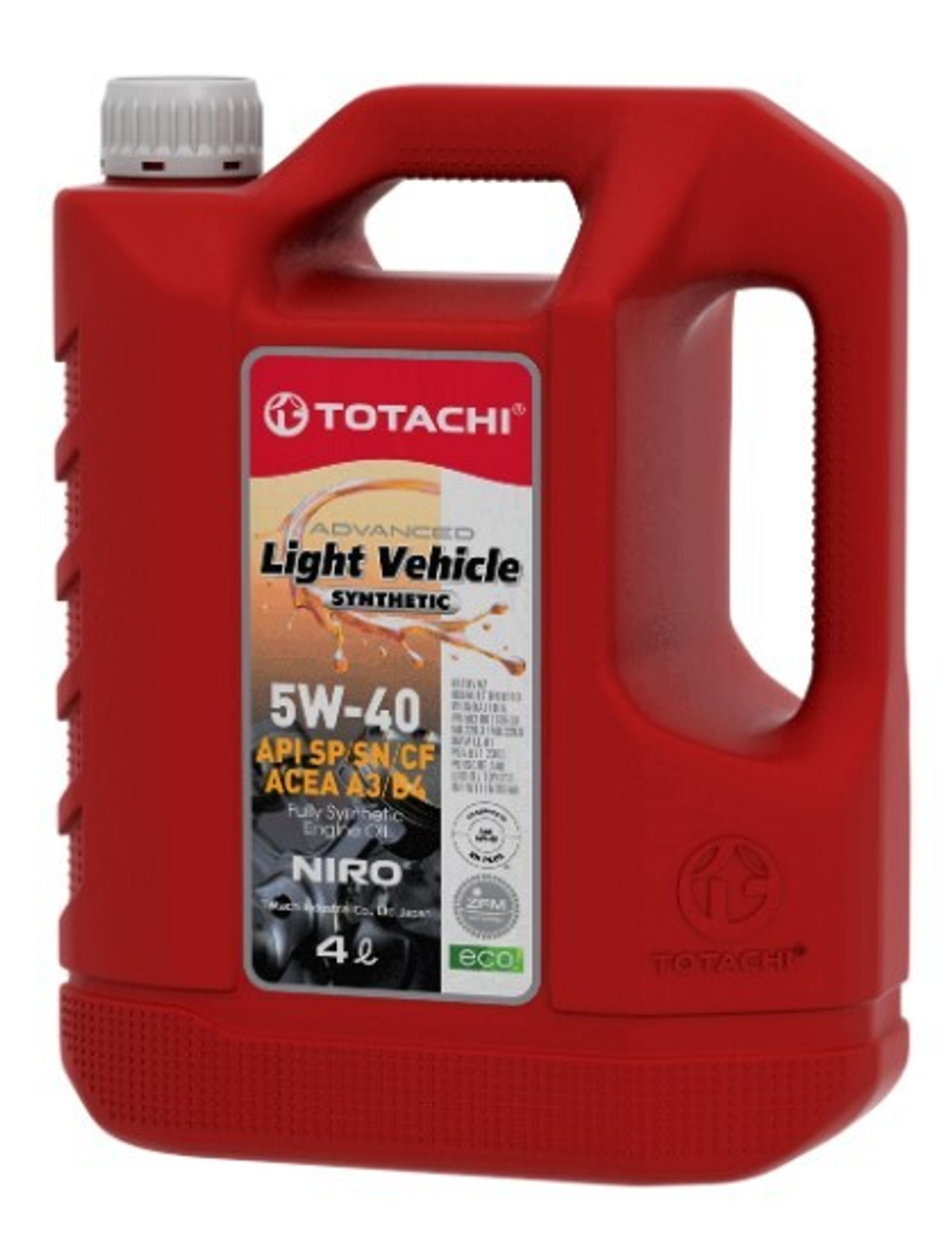 Масло TOTACHI 5/40 NIRO LV SYNTHETIC A3/B4 SN/CF синтетическое 4 л