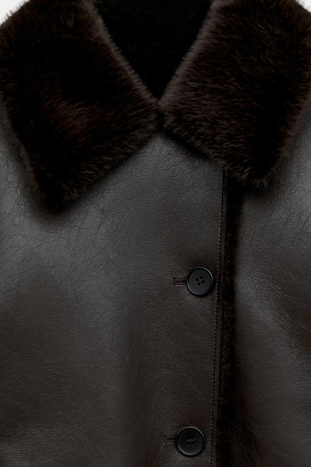 ZARA ДВУСТОРОННЯЯ КУРТКА, КОРИЧНЕВЫЙ