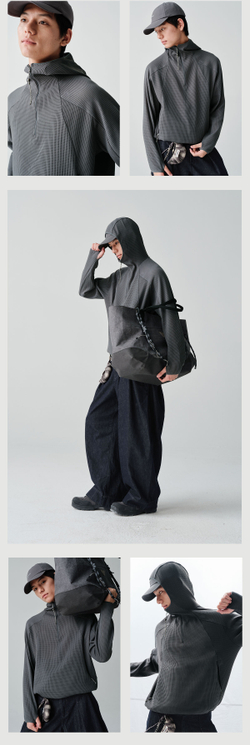 Худи Nothomme BlueMonte Half-zip Waffle графит