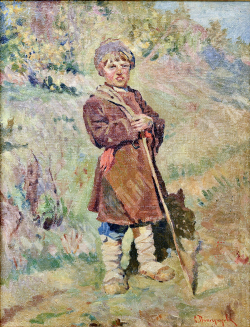 Н/х. Виноградов С. А. (?) Пастушок. Холст, масло. Нач. XX в.