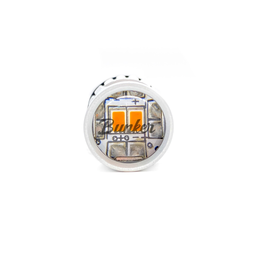Светодиодная автомобильная LED лампа TaKiMi 7443-3020-14SMD (W21/5W),Оранжевый,Не полярная,12V