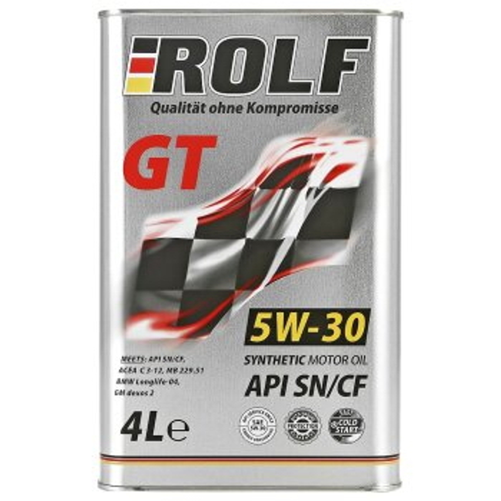 Масло моторное синтетическое Rolf GT 5W-30 4л (металл) 322228