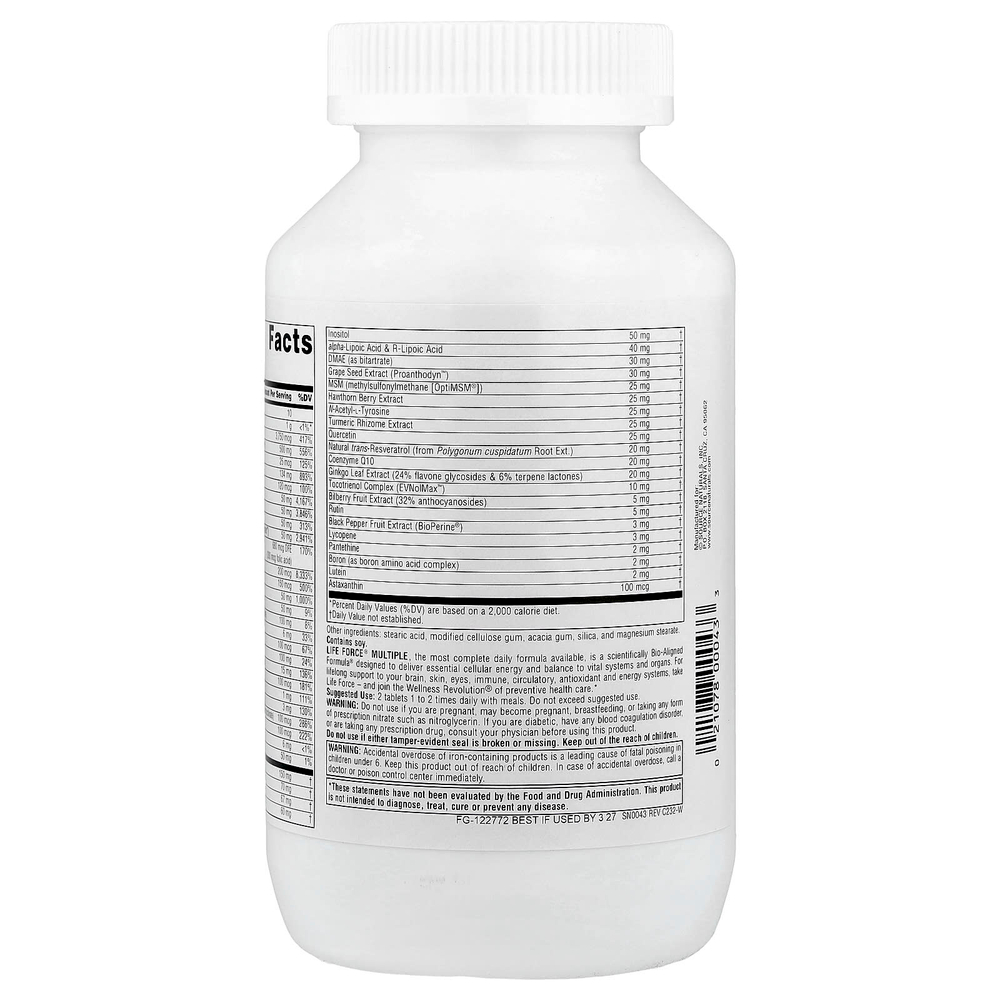 Source Naturals, Life Force® Multi, мультивитаминный комплекс, 180 таблеток