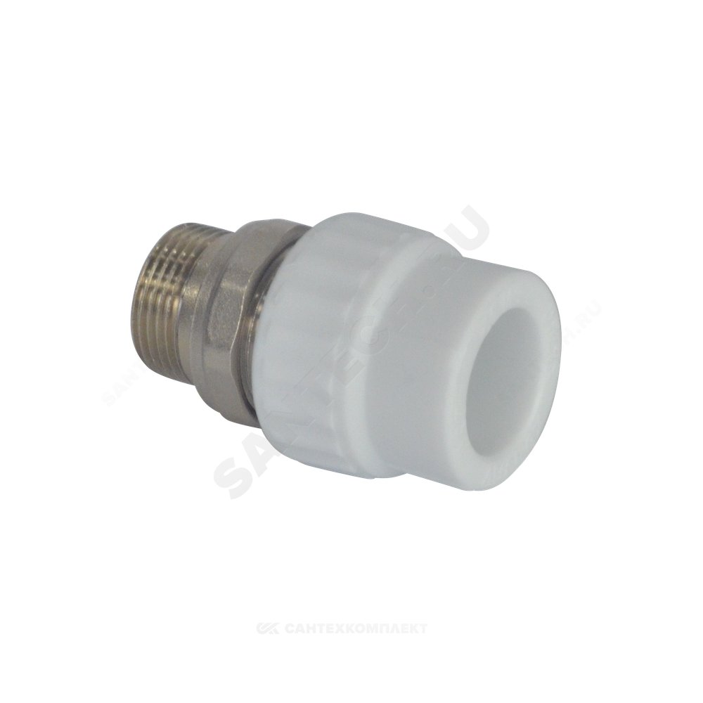 Муфта PP-R комбинированная разъемная белая Дн 20х3/4" НР для радиатора VALFEX 10159120