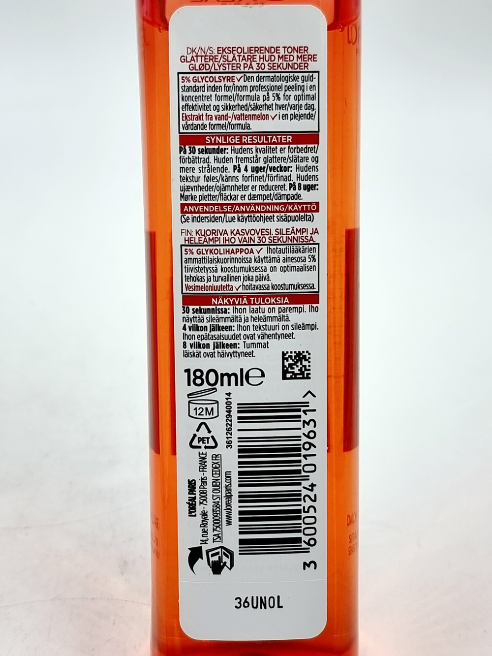 Тоник-пилинг с 5% гликолевой кислотой L'Oreal REVITALIFT, с экстрактом арбуза и алоэ, 180 мл (Франция)