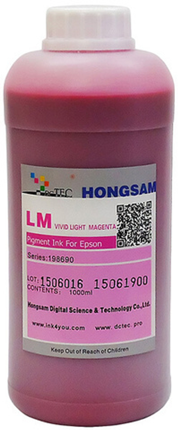 Чернила DCTec — HONGSAM пигментные для Epson серия: 198690 - Light Magenta (Светло пурпурный) 1000 мл.