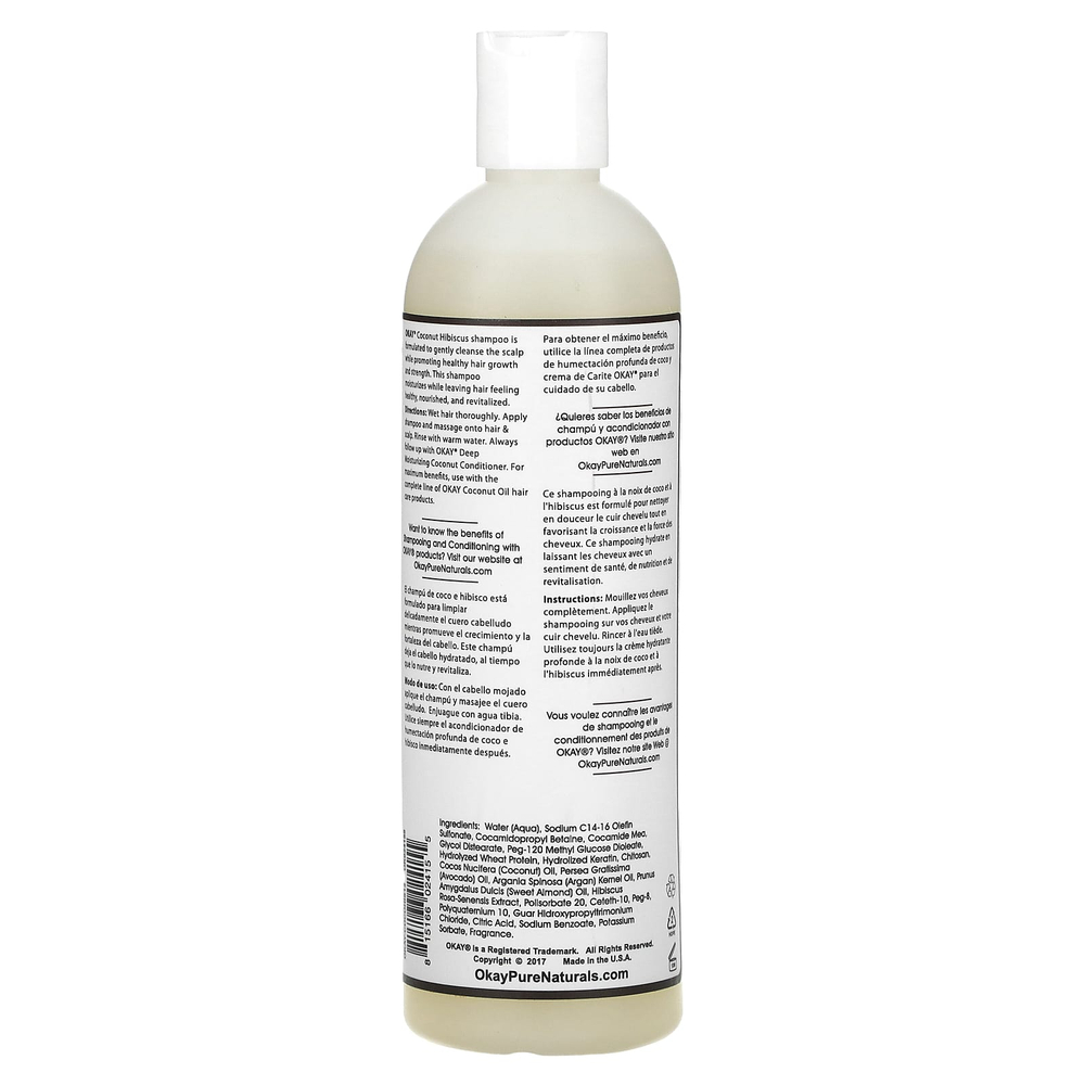 Okay Pure Naturals, Coconut Hibiscus, глубокое увлажнение, шампунь, 355 мл (12 жидк. унц.)