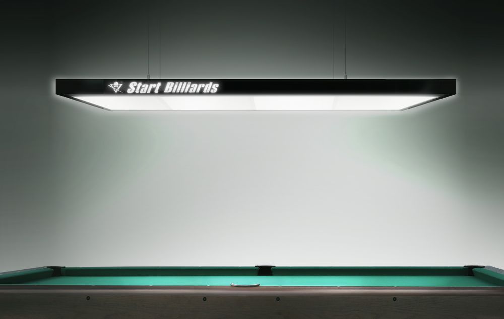 Лампа STARTBILLIARDS Club select 4 секции (Ral 9005 муар (black),Без рассеивателя (комплект),Логотип заказчика)
