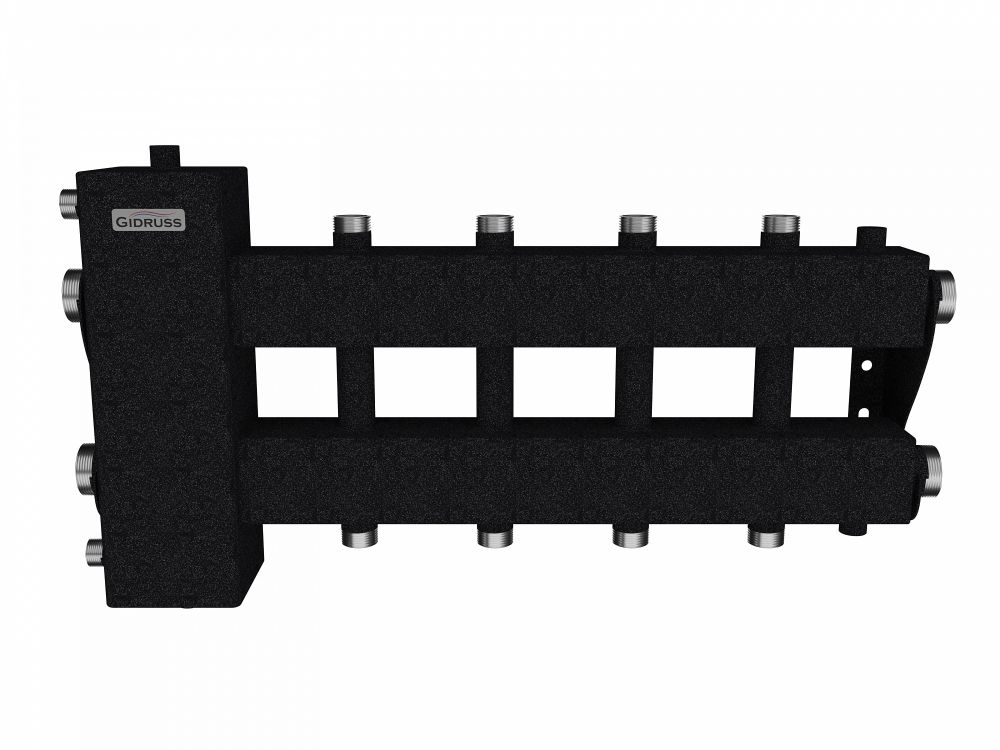 Коллектор балансировочный BM-150-7DU (3 контура вниз, 3 вверх и 1 в сторону)