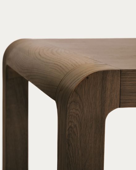 Раздвижной стол Erisia из массива дуба с отделкой под темный орех, 180 (230) x 90 см